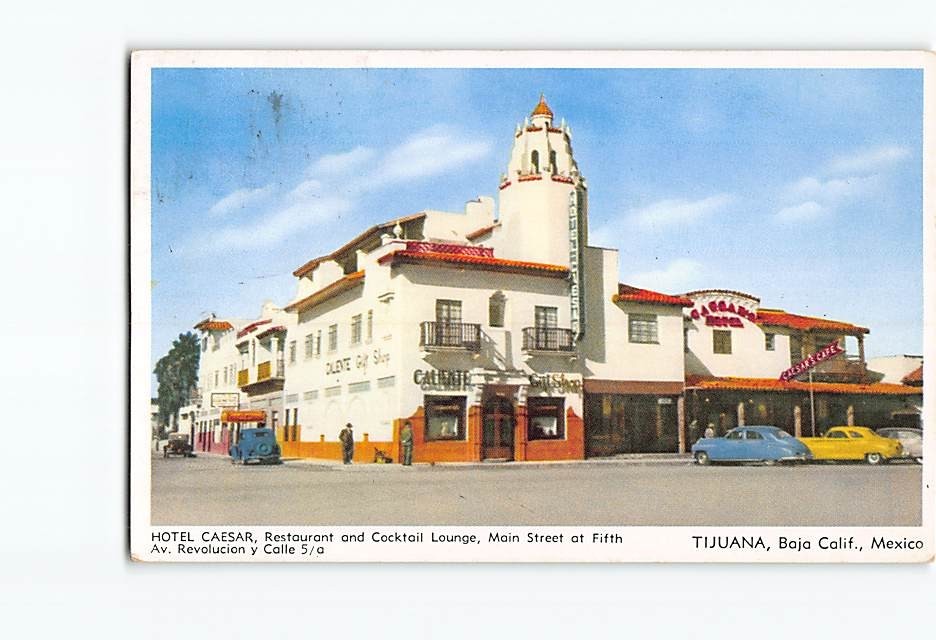 Postcard Hotel Caesar Tijuana Baja California Mexico Restaurant Cocktail Lounge