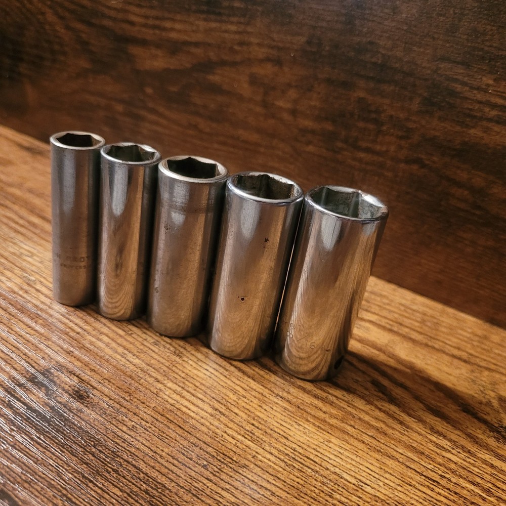 5-Piece PROTO 3/8-Inch Drive 6-Point SAE Deep Socket Set