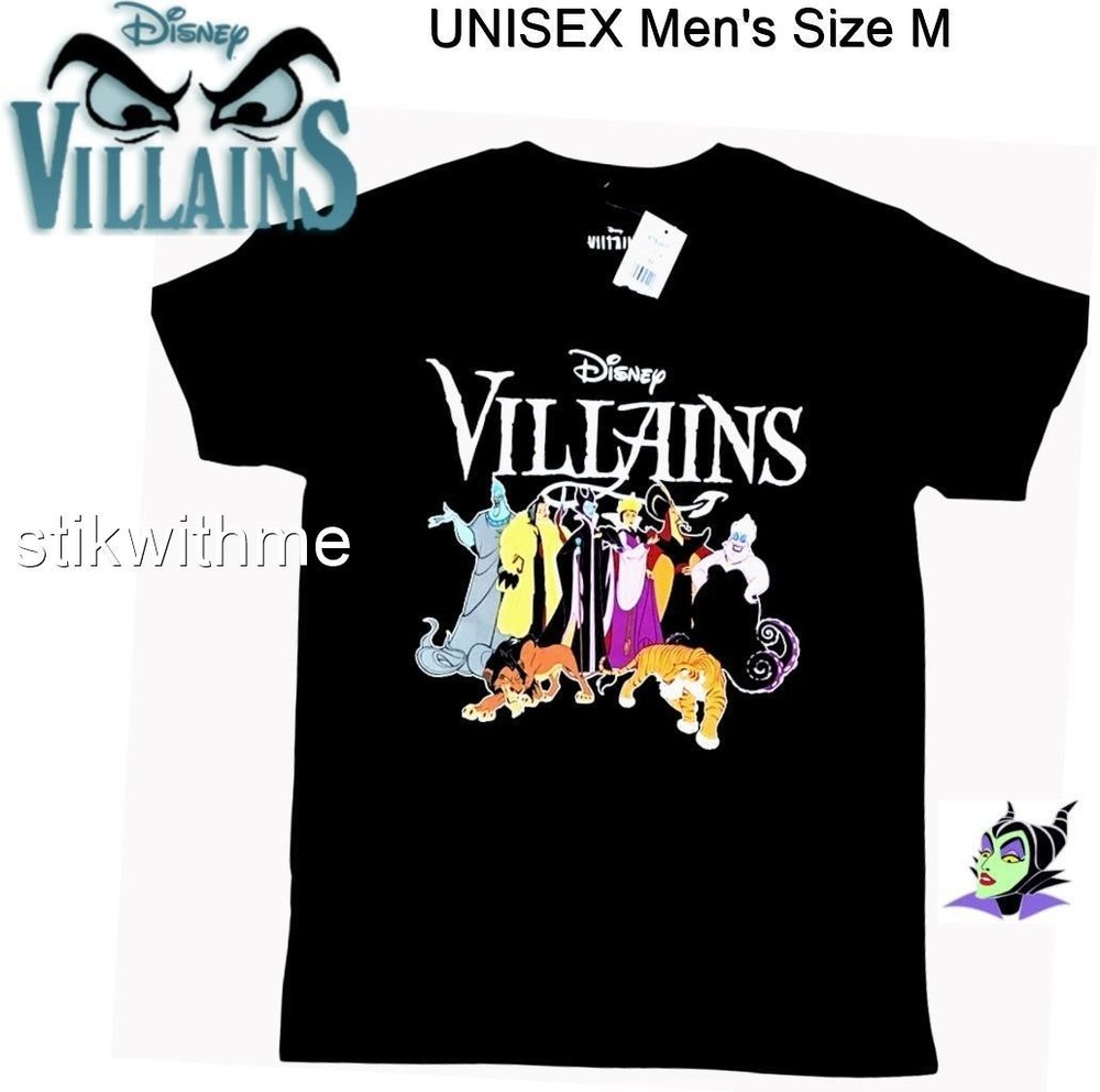 Disney Villains  Graphic Adult SS T-SHIRT Unisex Men [M] Official Movie Logo NEW