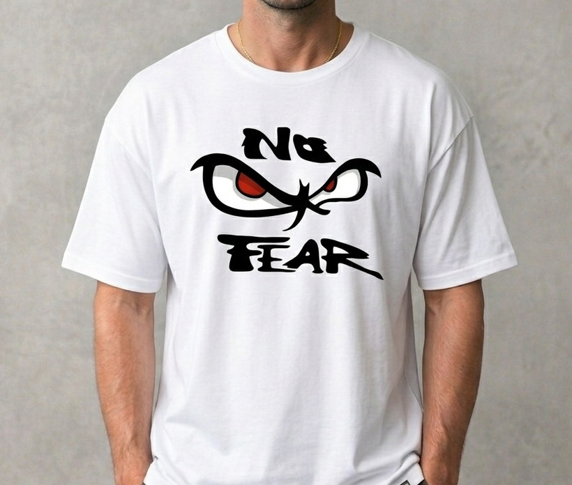 No Fear Retro Graphic T-Shirt – Vintage Style Evil Eyes Streetwear Tee