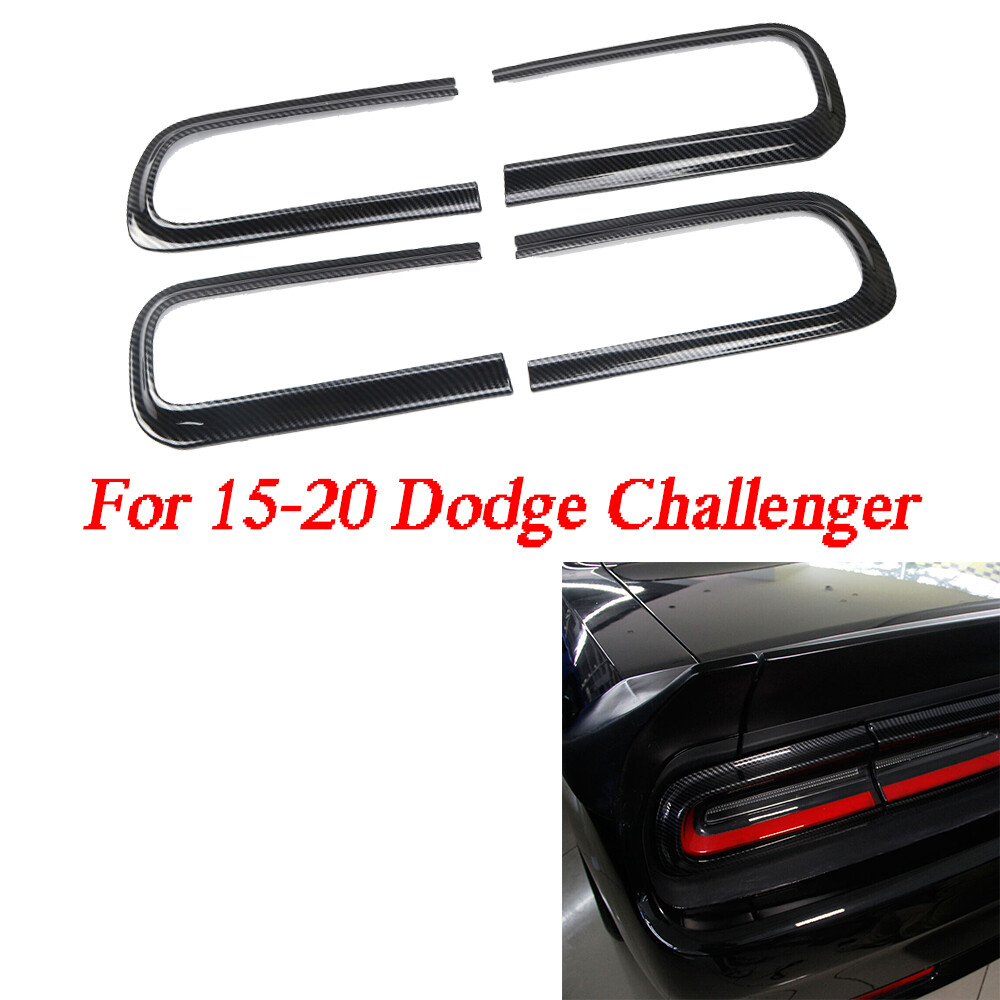 ABS Carbon Fiber Tail Light Covers 4pc Set for 2015-2020 Dodge Challenger-image