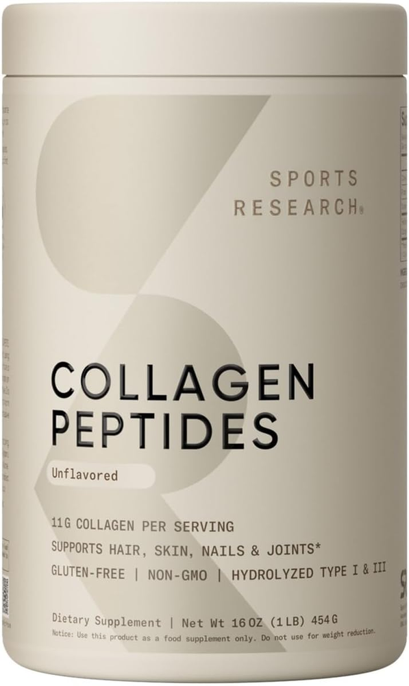 Collagen Peptides for Skin, Nails & Joints – 16oz, Hydrolyzed Type 1 & 3, Unflav