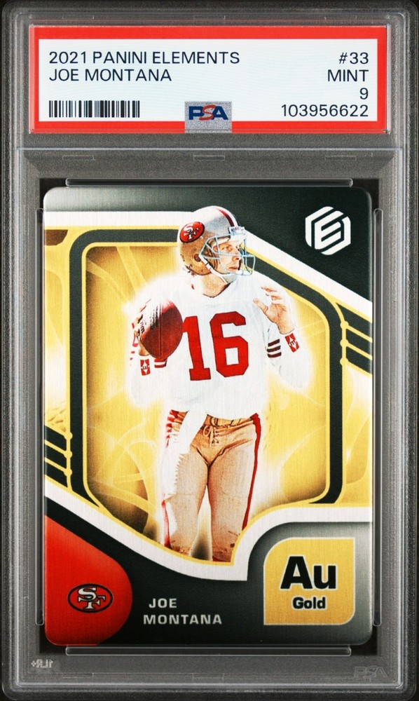 Joe Montana 2021 Panini Elements #33 PSA 9 Gold /250