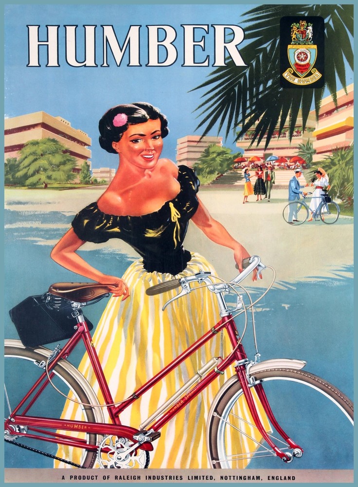 Decorative POSTER.Home room Interior art design.Humber vintage bicycle.7096