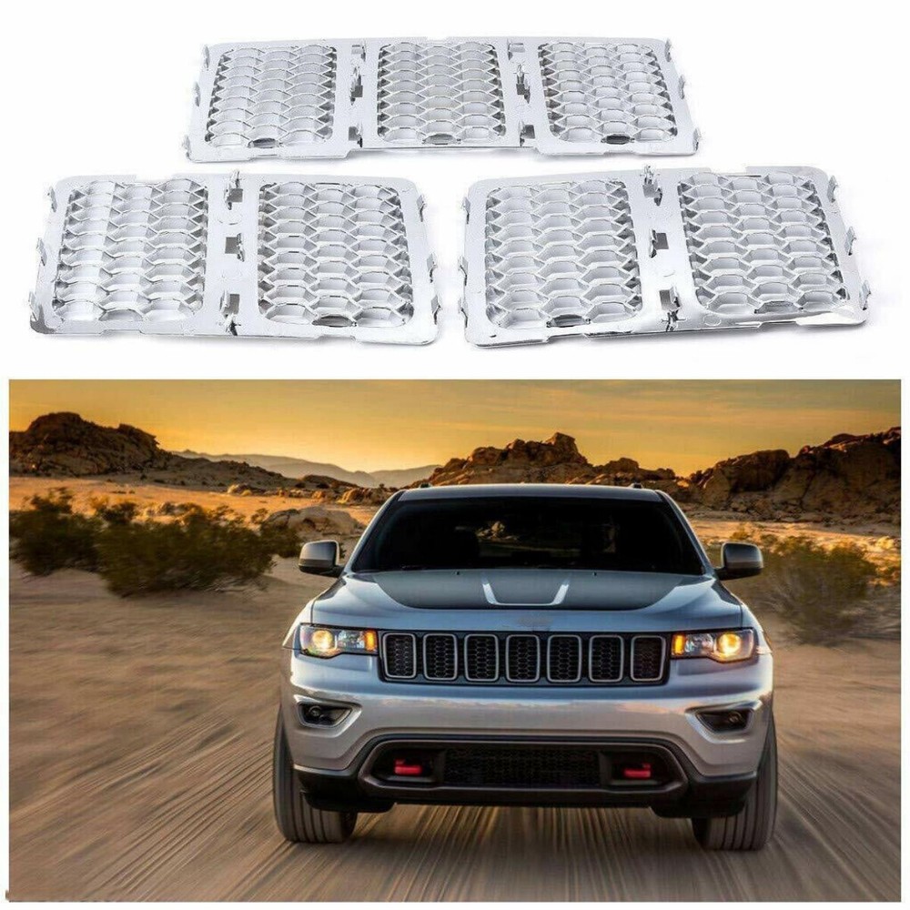 Chrome Front Grill Mesh Grille Insert Kit for Jeep Grand Cherokee 2014 2015 2016