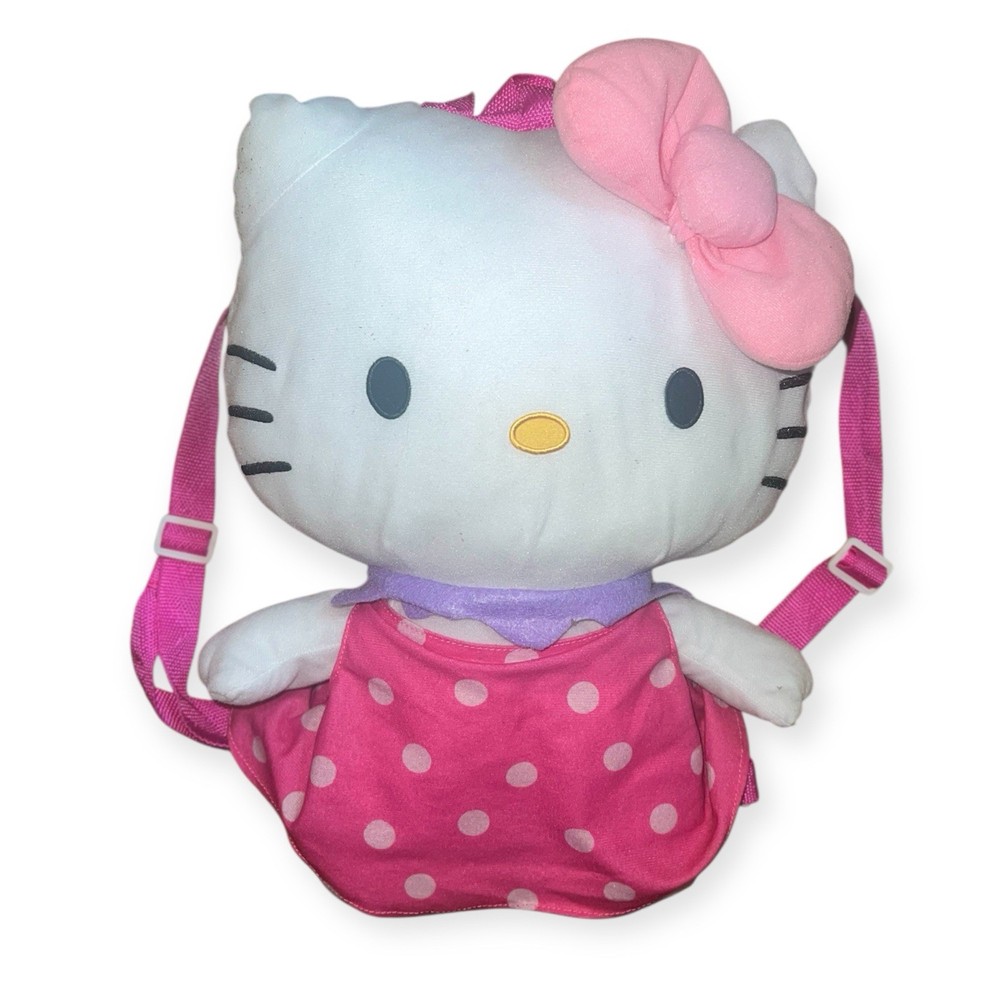 Hello Kitty Pink Strawberry 17” Plush Backpack