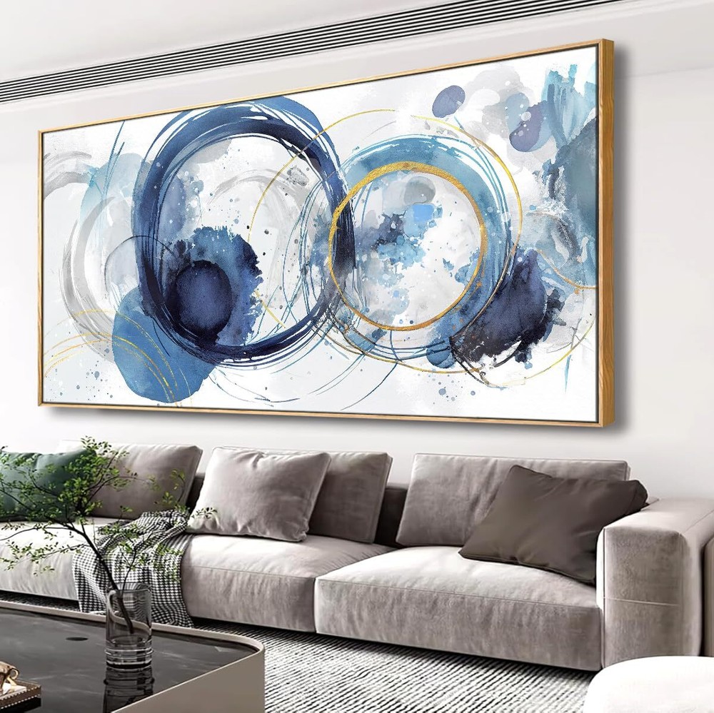 Wall Art Abstract Art Paintings Blue Fantasy Colorful Graffiti on White Backg...-image