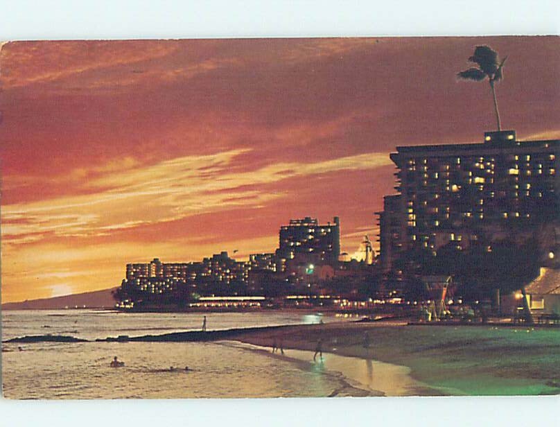 Pre-1980 BEACH SCENE Waikiki - Honolulu Hawaii HI : make an offer G6035