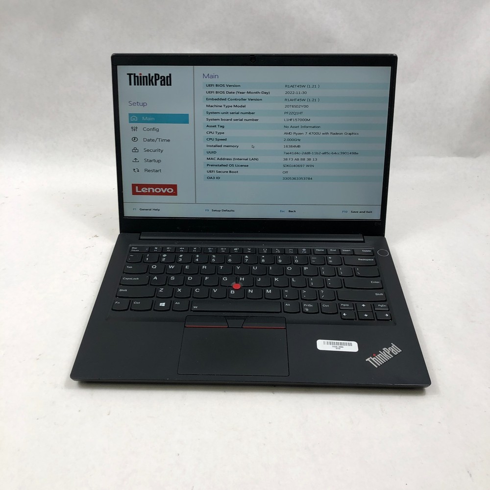 Lenovo ThinkPad E14 Gen 2 AMD Ryzen 7 4700U 2.0GHz 16GB RAM No SSD 87%