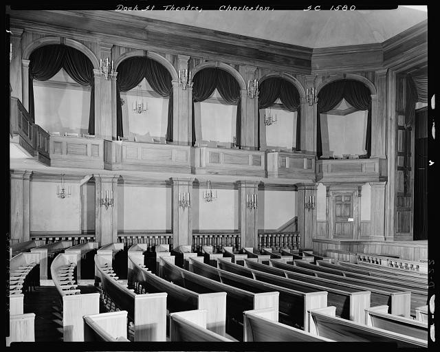 Charleston South Carolina Dock Street Theatre 1936 Interior Balcony Seating