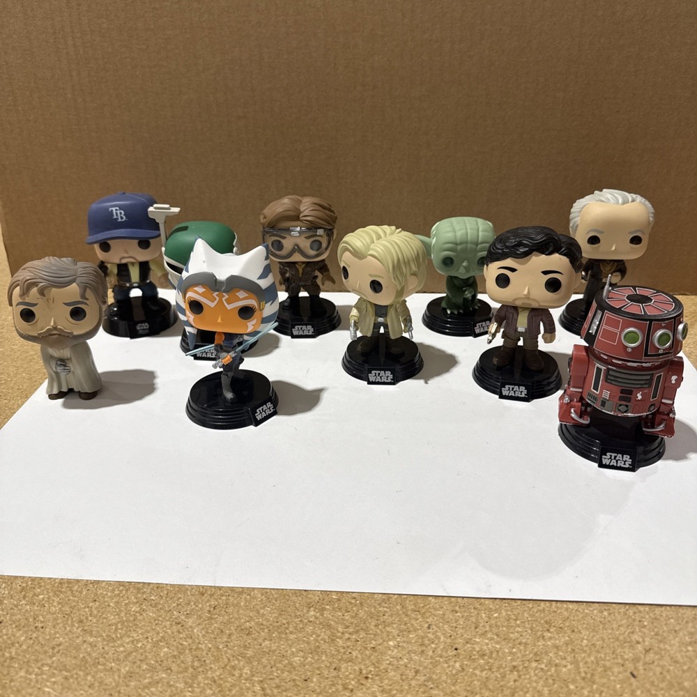 Lot 10 Star Wars Funko Pop Figures Loose Bobbleheads Mixed Characters AS IS