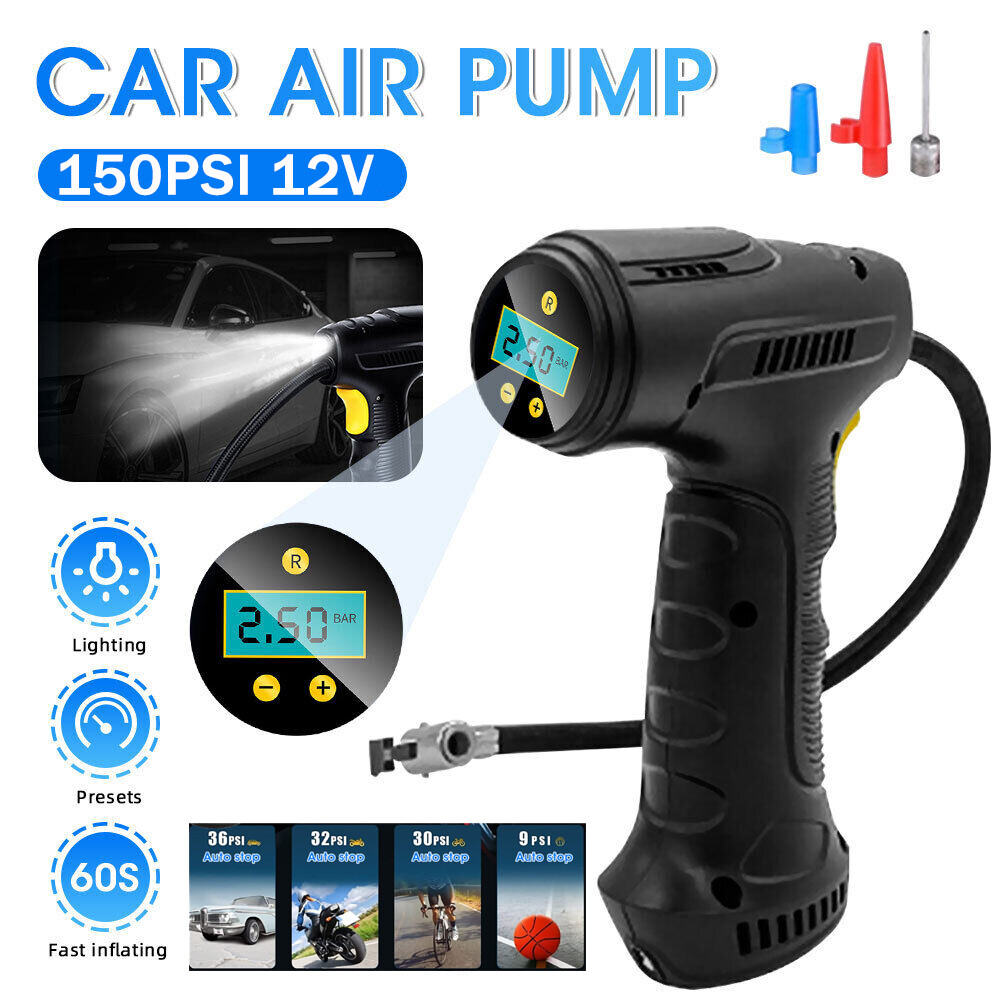 150PSI Tire Inflator Car Air Pump Compressor Digital Electric Portable Auto 12V