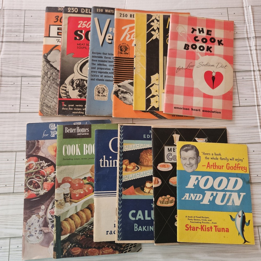Vintage Cookbook Lot Of 12 Unique Recipes And Techniques From Different Sources