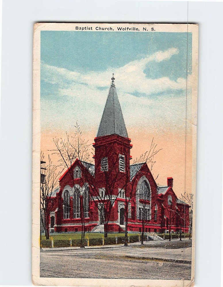 Postcard Baptist Church Wolfville Nova Scotia Canada