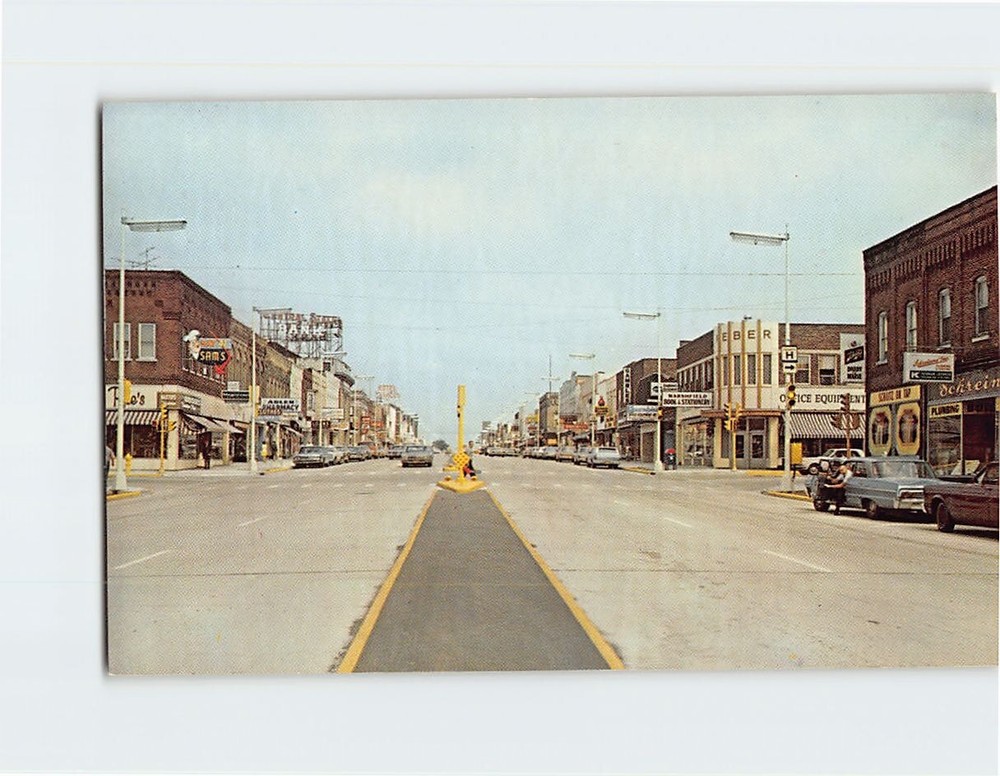 Postcard Central Avenue Marshfield Wisconsin USA
