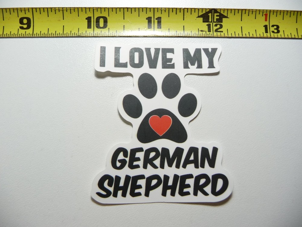 German Shepherd Love My Heart Paw Sticker Dog Pet Decal