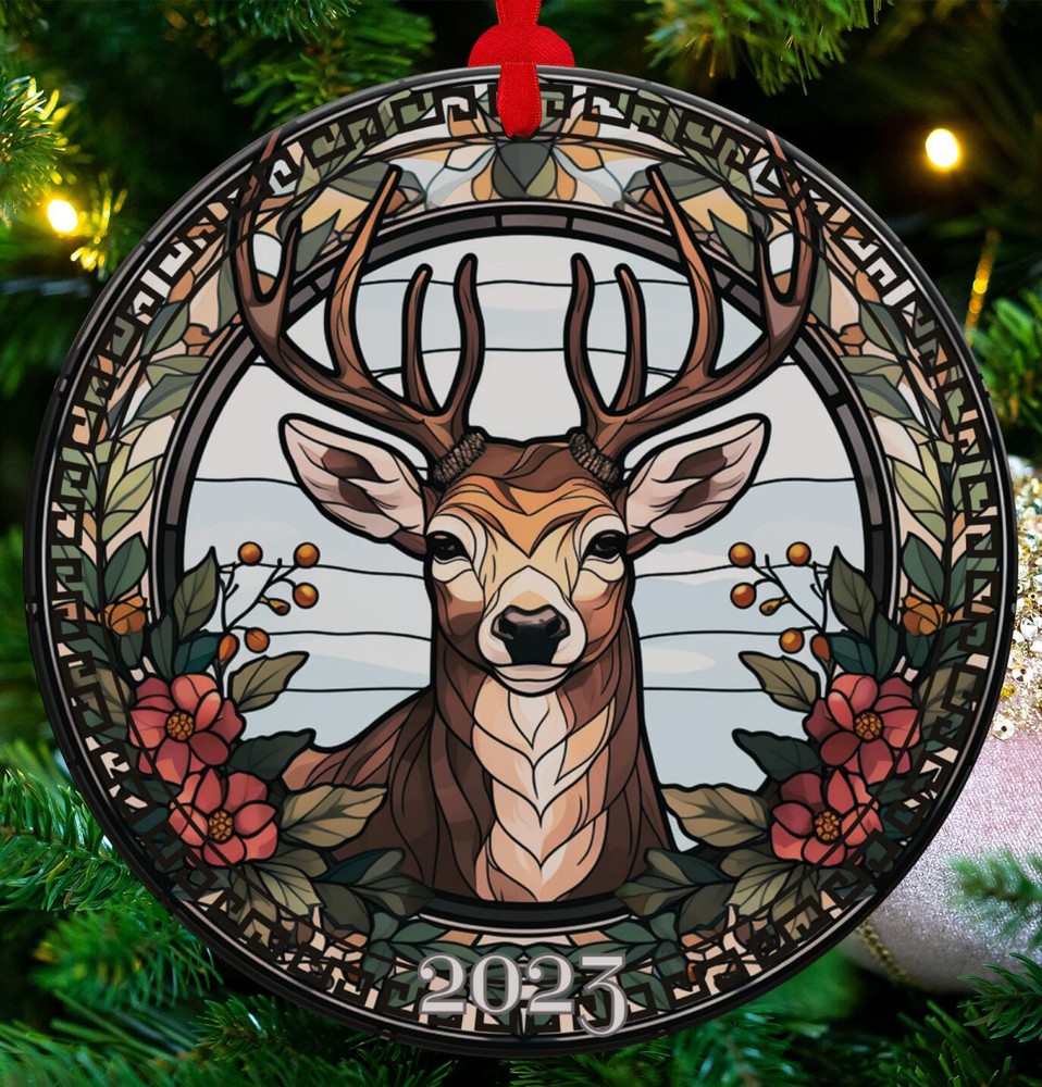 Ceramic Deer Ornament Reindeer Ornament Christmas Decoration Holiday Gift Idea