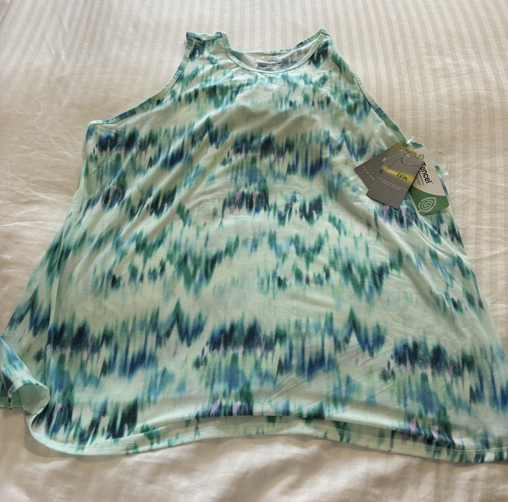 Tek Gear DRYTEK Women's Crew Neck Workout Tank Top Size 1X INIKAT TENCEL