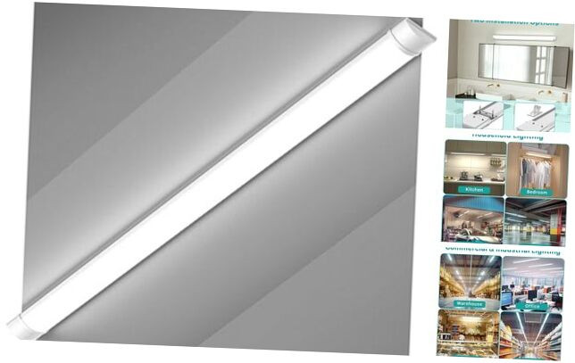 Led Shop Light 4FT, 40W Led Tube Lights Hardwired with Double-Sided Tape,