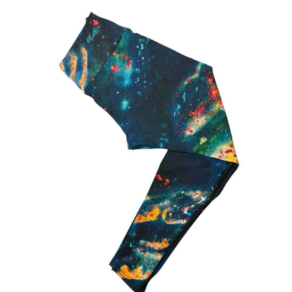 Celestial Space Star Print Medium Abstract Leggings-image