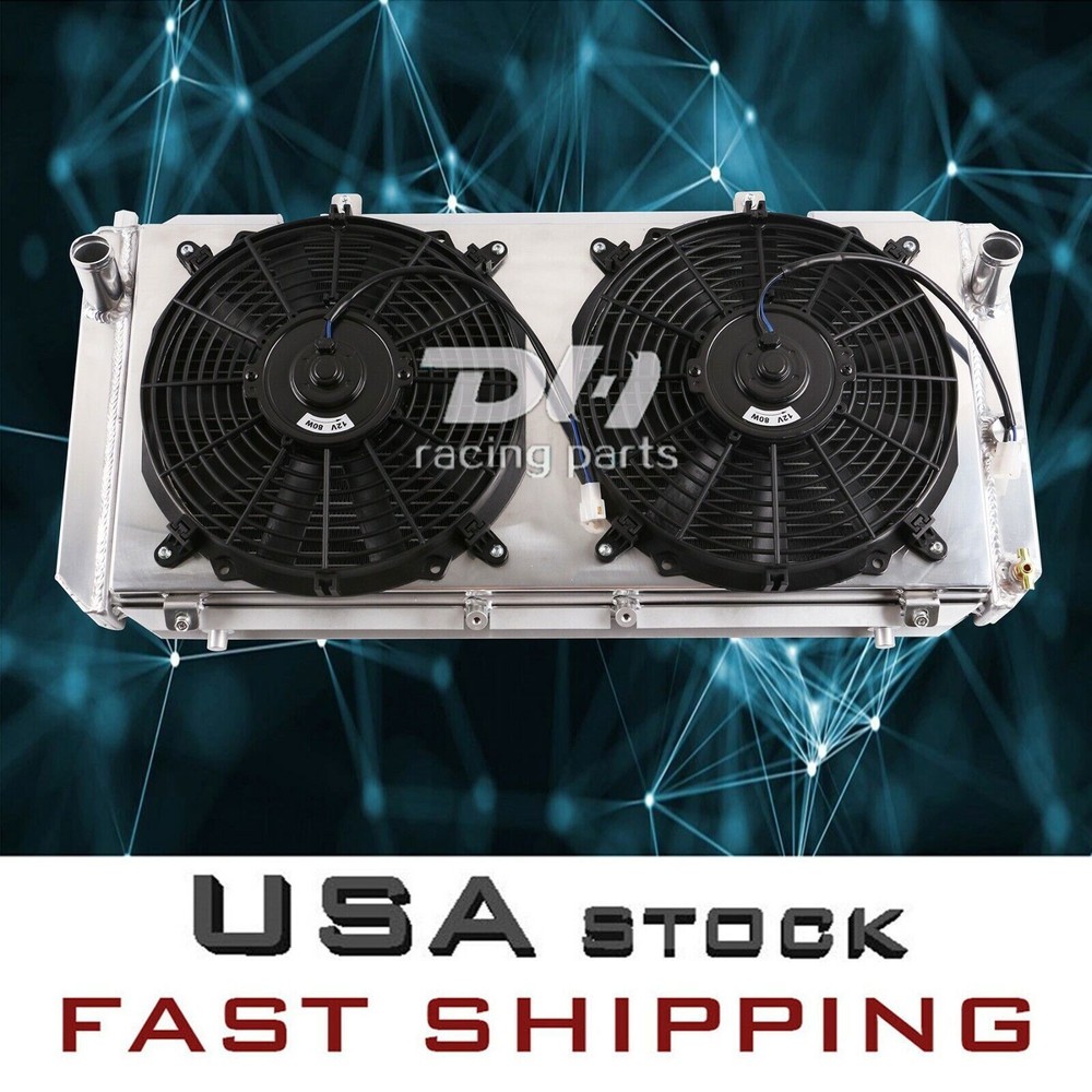 Aluminum Radiator+Shroud+Fans For 1991-95 94Toyota MR2 Turbo Coupe 2.0L 122Cu L4