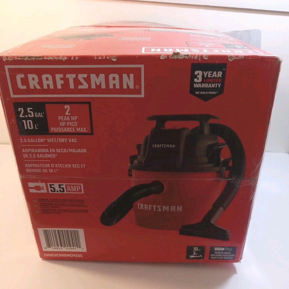 Craftsman Shop Wet Dry Vac Red Black 2.5 Gallon 5.5 AMP CMXEVVOMCM205 Attachment