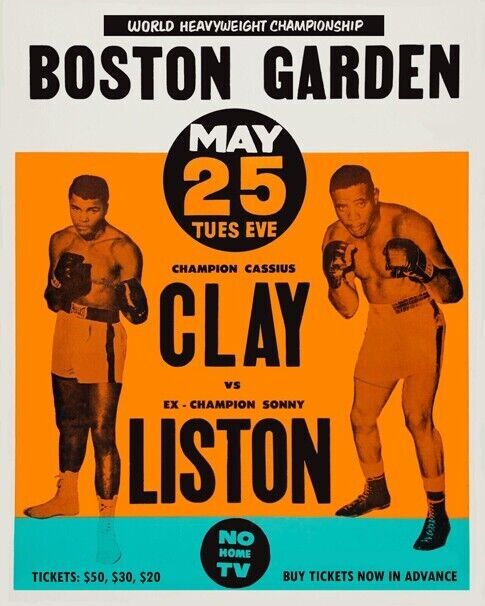 1965 Muhammad Ali vs Sonny Liston Rematch 8x10 Poster Print