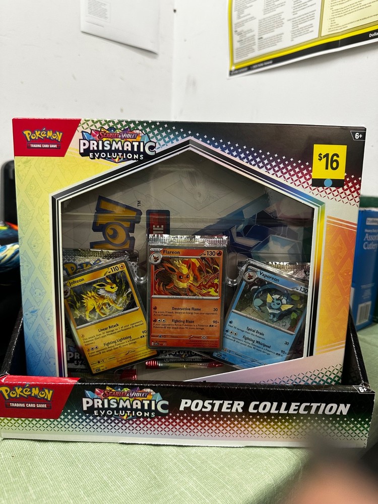 NEW Pokemon TCG S&V Prismatic Evolutions Poster Collection Box Sealed DG Sticker