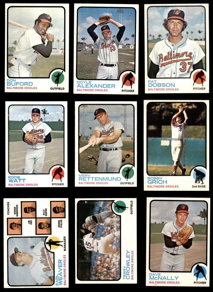 1973 Topps Baltimore Orioles Near Team Set 8 - NM/MT 7173071 (12 / 31 cards)