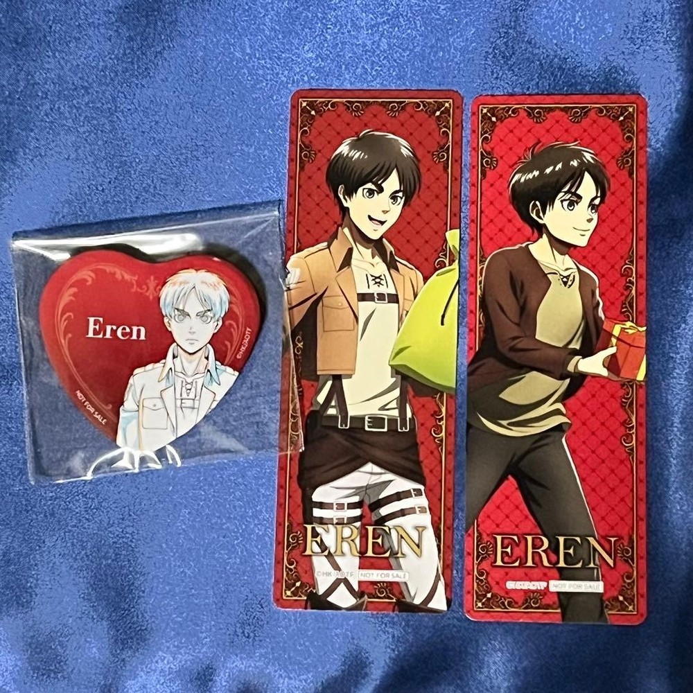 Attack on Titan Eren Yeager Can Badge Bookmark Set