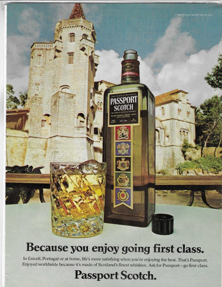 Estoril, Portugal   Passport Scotch  Original Print Ad