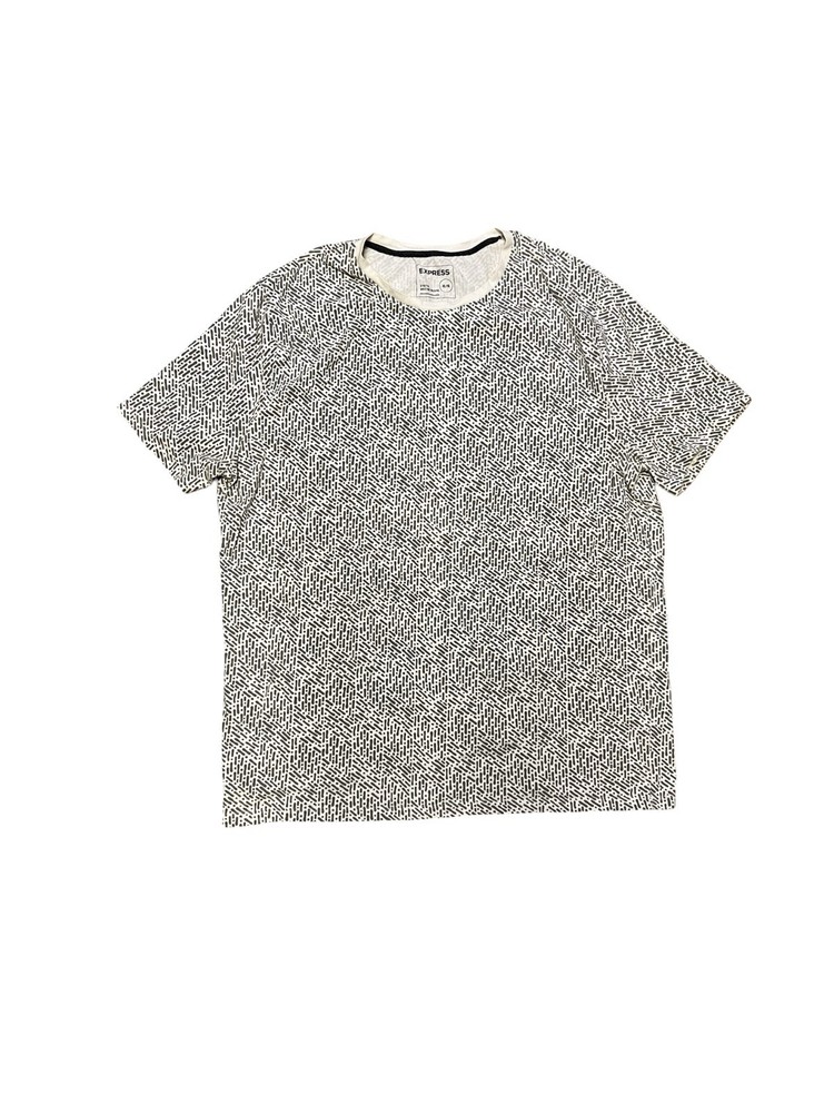 Express Mens Graphic T Shirt Black White Abstract Pattern Stretch XL-image