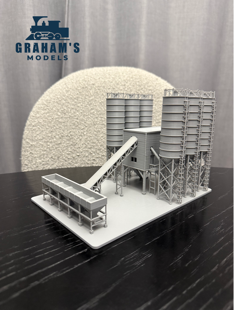 N Scale Cement Plant Concrete Factory / 1:160 Gauge / Prebuilt and Assembled