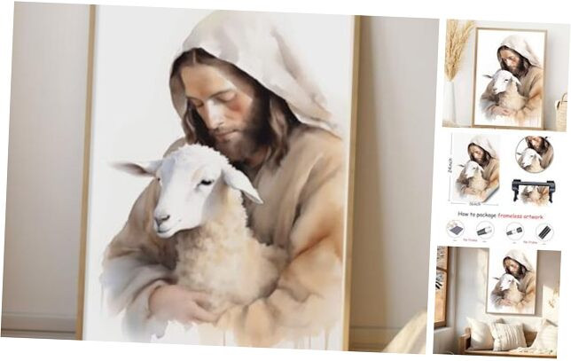 Jesus Holding Child Biblical Christian Poster Bible Story Art Religious Print  