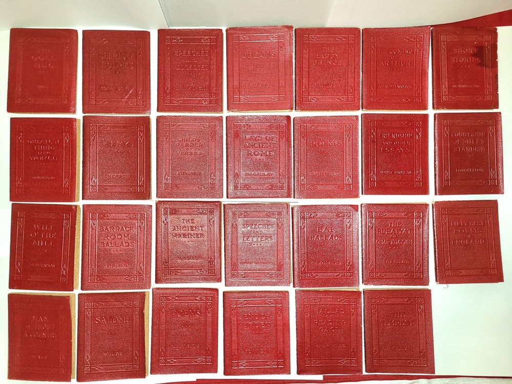1920's 27 Little Leather Library Robert Haas Luxart Red Leather Mini Pockt Books