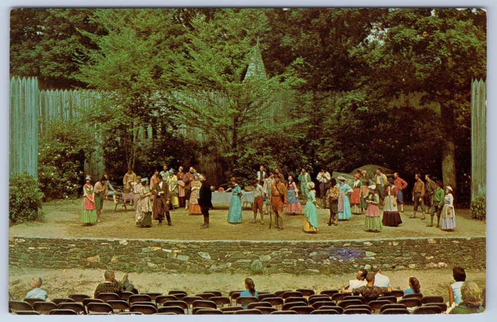 North Carolina Daniel Boone Theatre Horn in the West Dexter Press Postcard