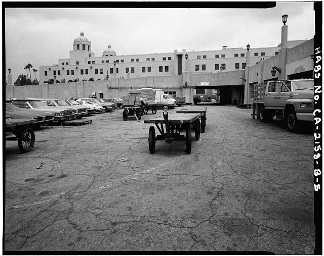 Los Angeles CA 1930s Union Passenger Terminal Mail Baggage Building Ramp
