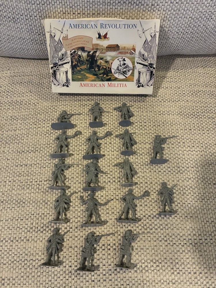 Accurate Figures Ltd American Revolution Militia Lot Of 17 & Box 1/32-image