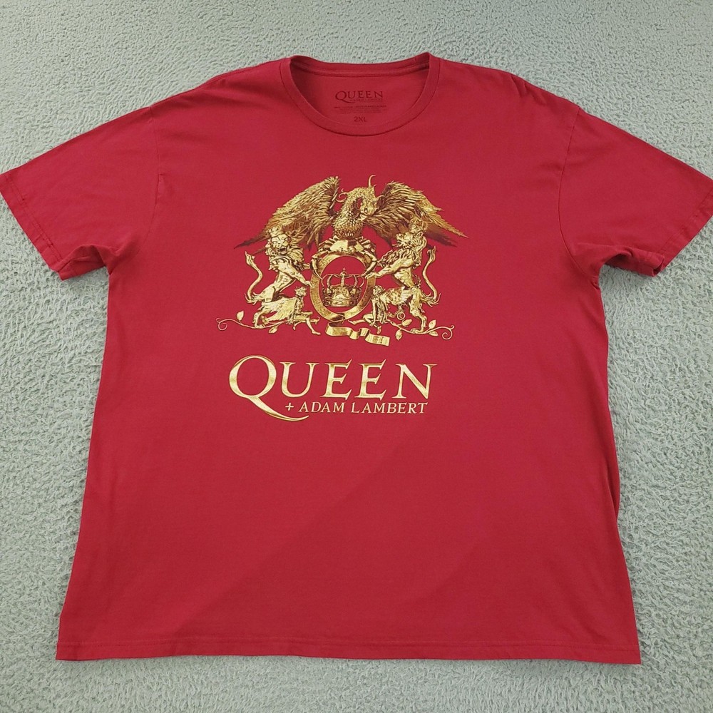 Queen Adam Lambert Shirt Mens 2XL Red Rhapsody Tour 2023 Graphic Music Tee