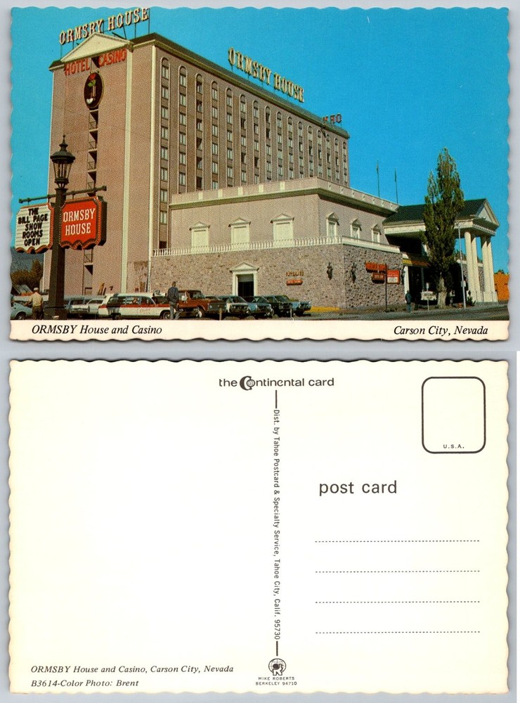 Vintage Ormsby House Casino Postcard Carson City Nevada The Continental Card