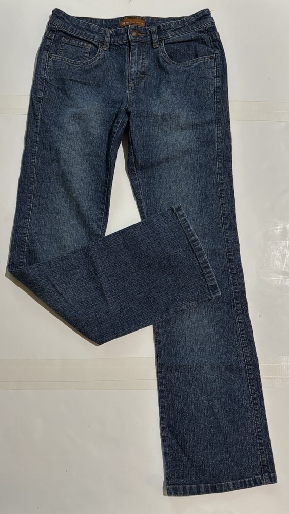 LEE Women's 7/8 Long Mid-Rise Medium Wash Blue Denim Straight Leg Jeans 29X32