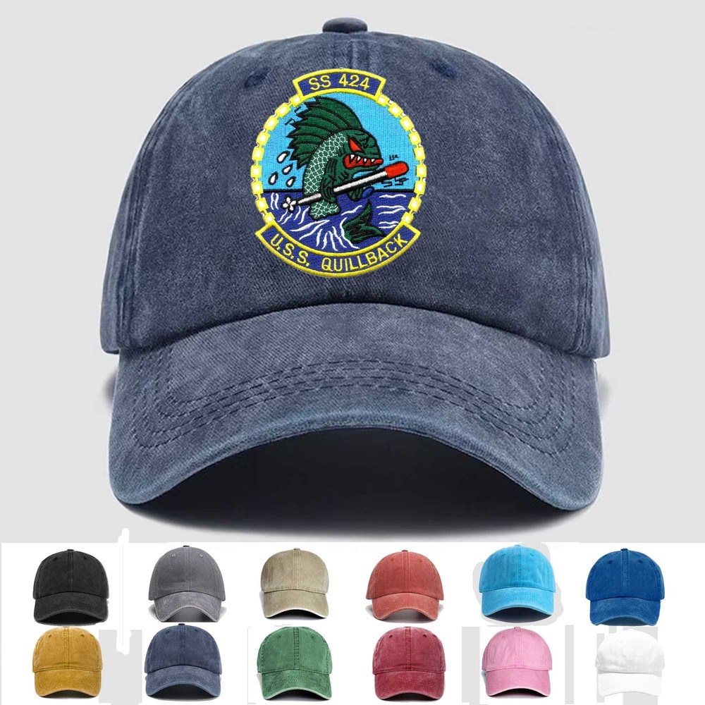 Custom Embroidered Hat SS-424 USS Quillback , Veteran Cap, Trucker Hat, Gift