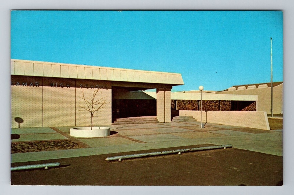Lamar CO-Colorado, Lamar High School, Antique Vintage Souvenir Postcard