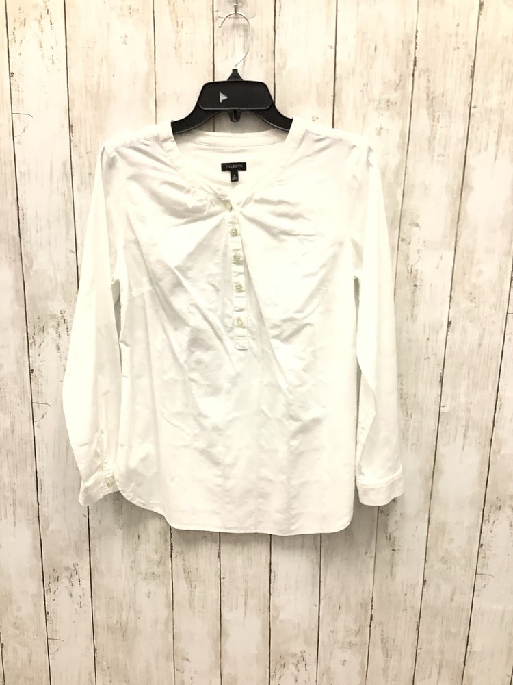 Talbots Women’s White Long Sleeve Shirt 1/2 Button Down Small