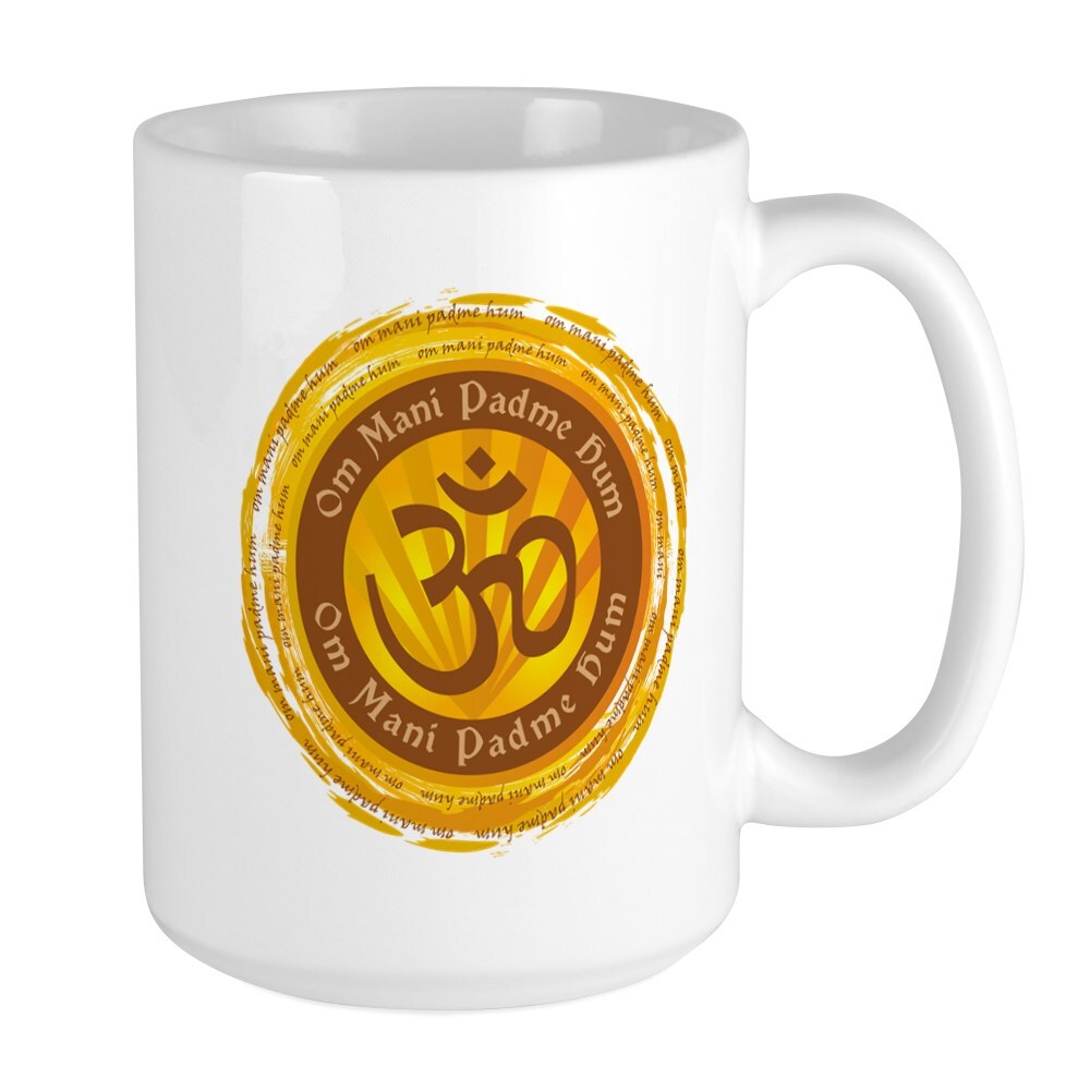 CafePress Tibetan Mantra Om Symbol Large Mug (492086546)