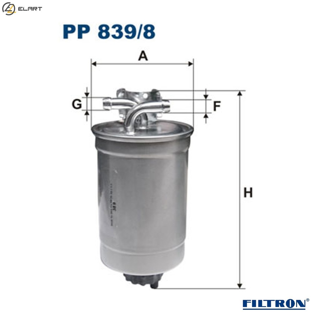 FUEL FILTER PP 839/8 FOR AUDI ANY 1.2L BHC/AMF 1.4L 3cyl A2