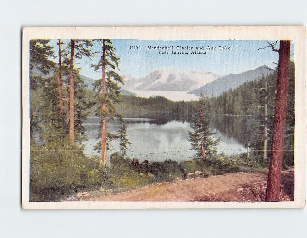 Postcard Mendenhall Glacier & Auk Lake Alaska