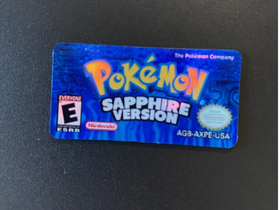 Replacement label for Pokemon Sapphire Sticker GBA Holographic