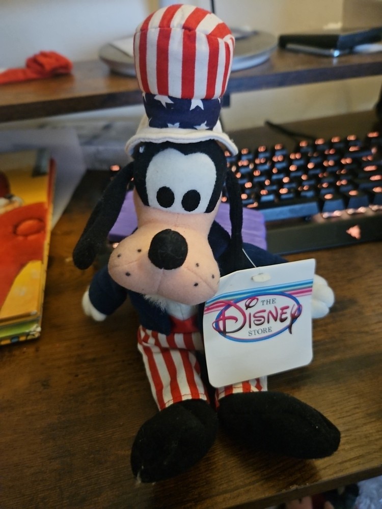 Disney Store Uncle Sam Goofy Bean Bag Plush 4th Of July Patriotic 11