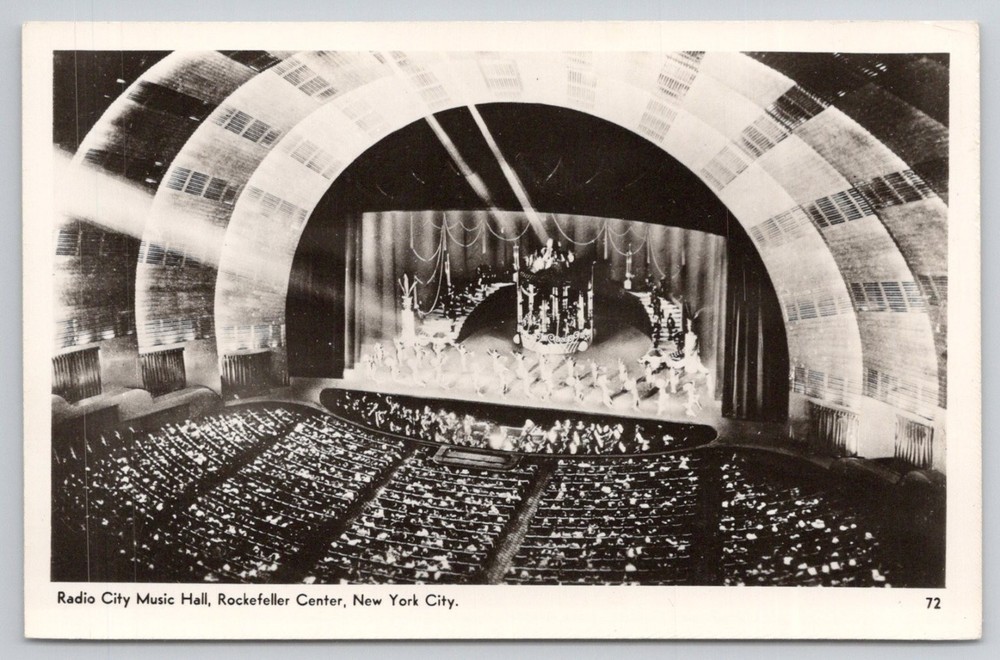Vintage Radio City Music Hall NYC RPPC Rockefeller Center Interior Stage View